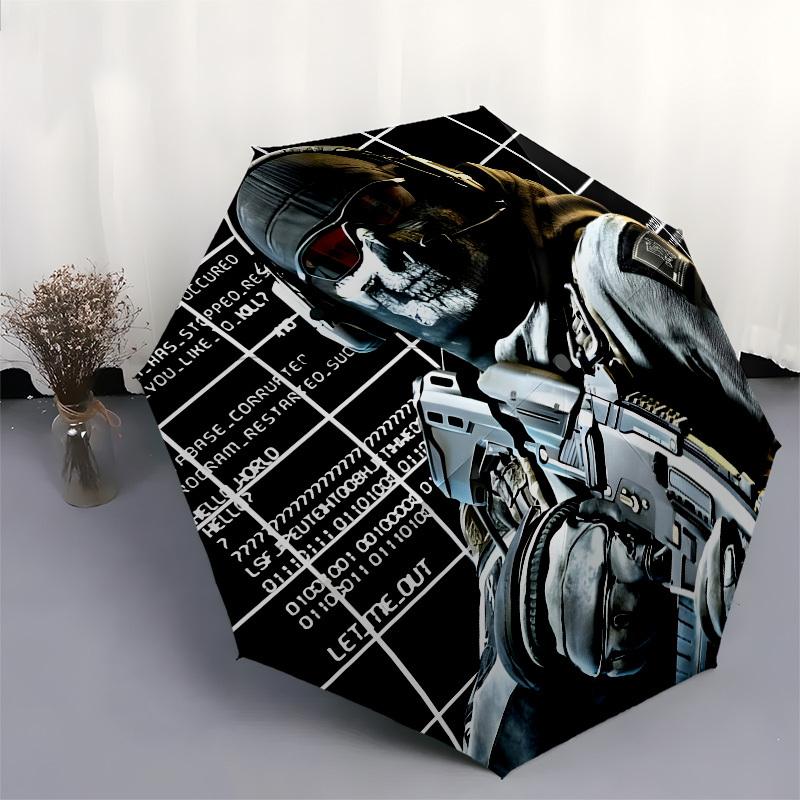 Cyberpunk Soldier Automatic Opening and Closing, 8 rib Structure Portable Umbrella, Suitable for Men and Women in All Seasons  Perfect Gift