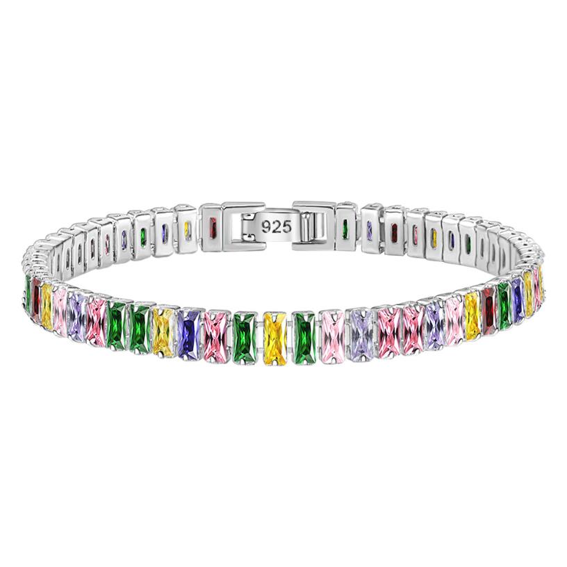 3mm 4mm Moissanite Tennis Bracelet Full Diamond GRA 925 Silver Plated Wedding Party Jewelry Bracelets for Women Man