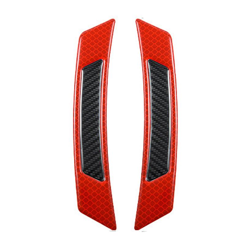 2Pcs Car Wheel Eyebrow Reflective Sticker Carbon Fiber Anti-collision Strip Anti-scratch Warning Protection Strips Car Accessory