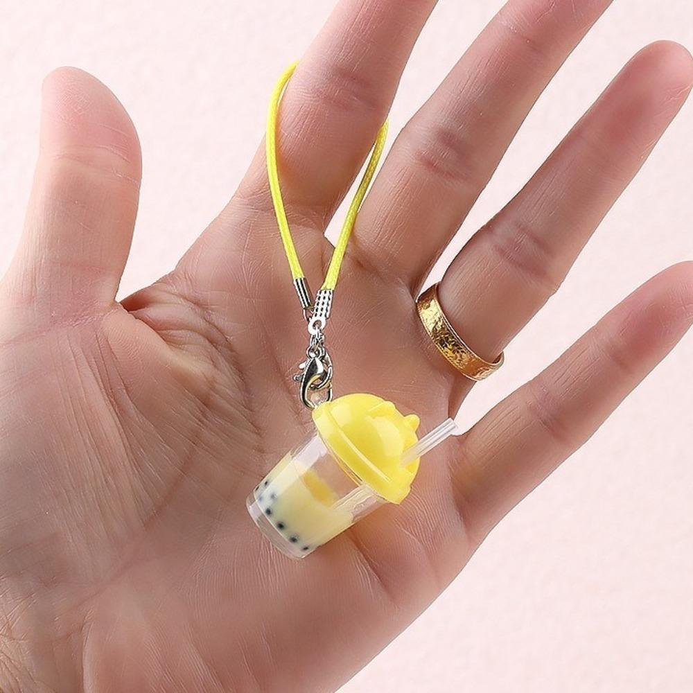 Mini Size Handbag Charm Bubble Tea Car Key Chain Cute Coffee Cup Keychain  for Women Girls