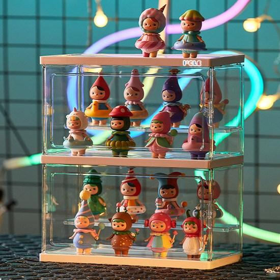 Icle Assemble Clear Figure Decoration Cabinet 2 Tier White