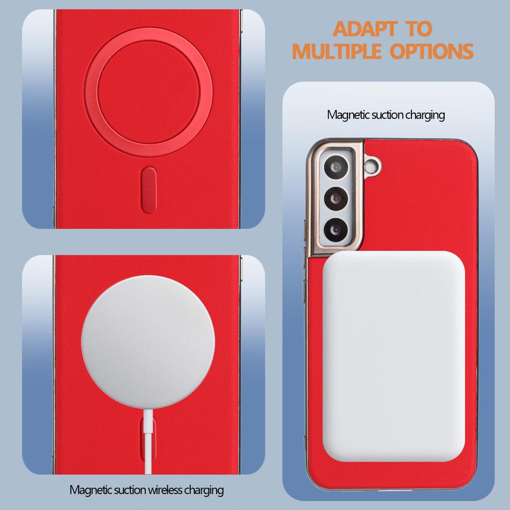 For Samsung Galaxy S23 Case BINFEN COLOR BF40 Compatible with MagSafe Electroplated PU+TPU Phone Back Cover