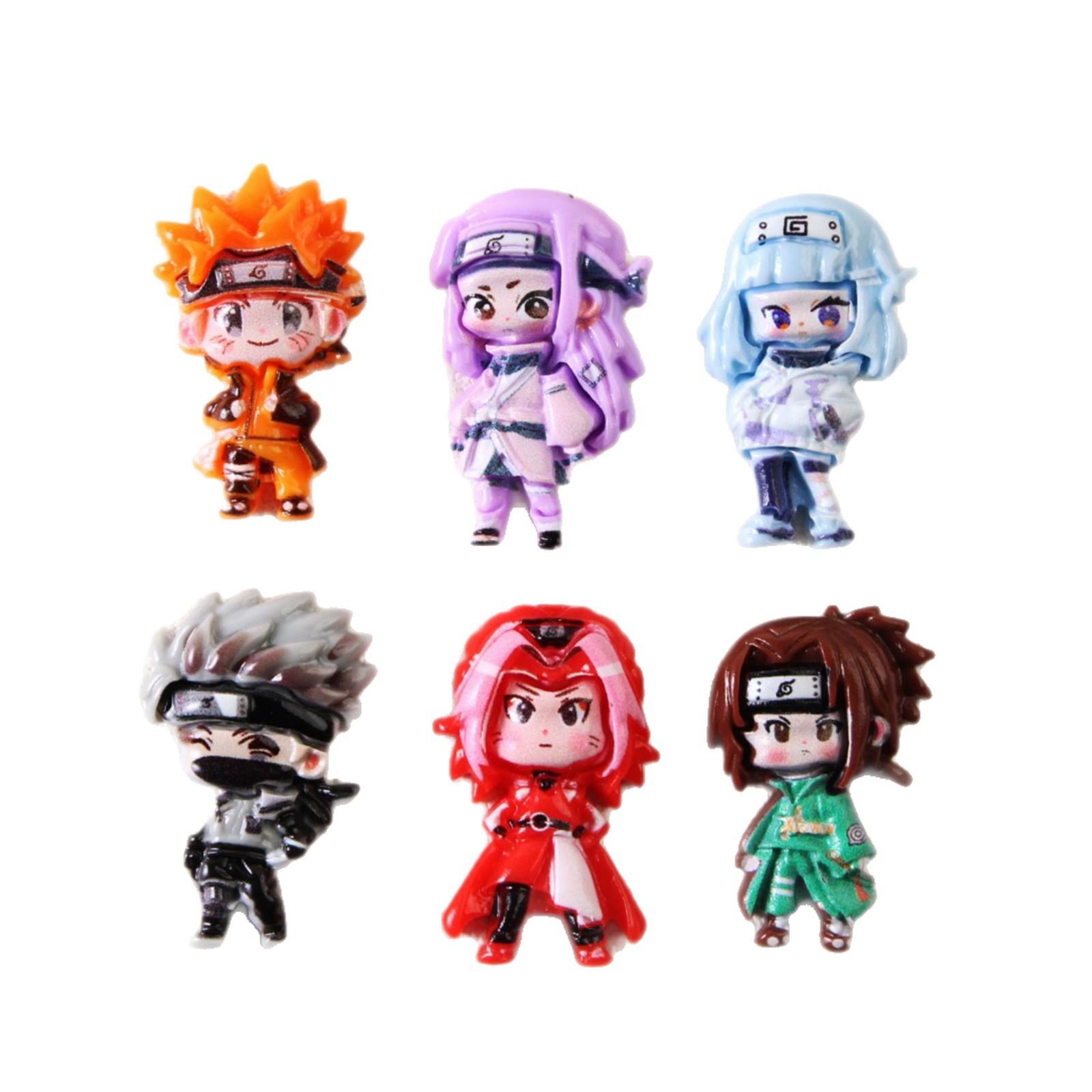 

6PCS/SET Naruto Anime Resin AccessoriesHandmade DIY Cream Glue Keychains Blind BagsDecorative Accessories Gift opp bag