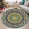 Round Vibrant Mandala Decorative Pattern Rug Colorful Ornamental Non-Slip Durable Carpet for Living Room Bedroom