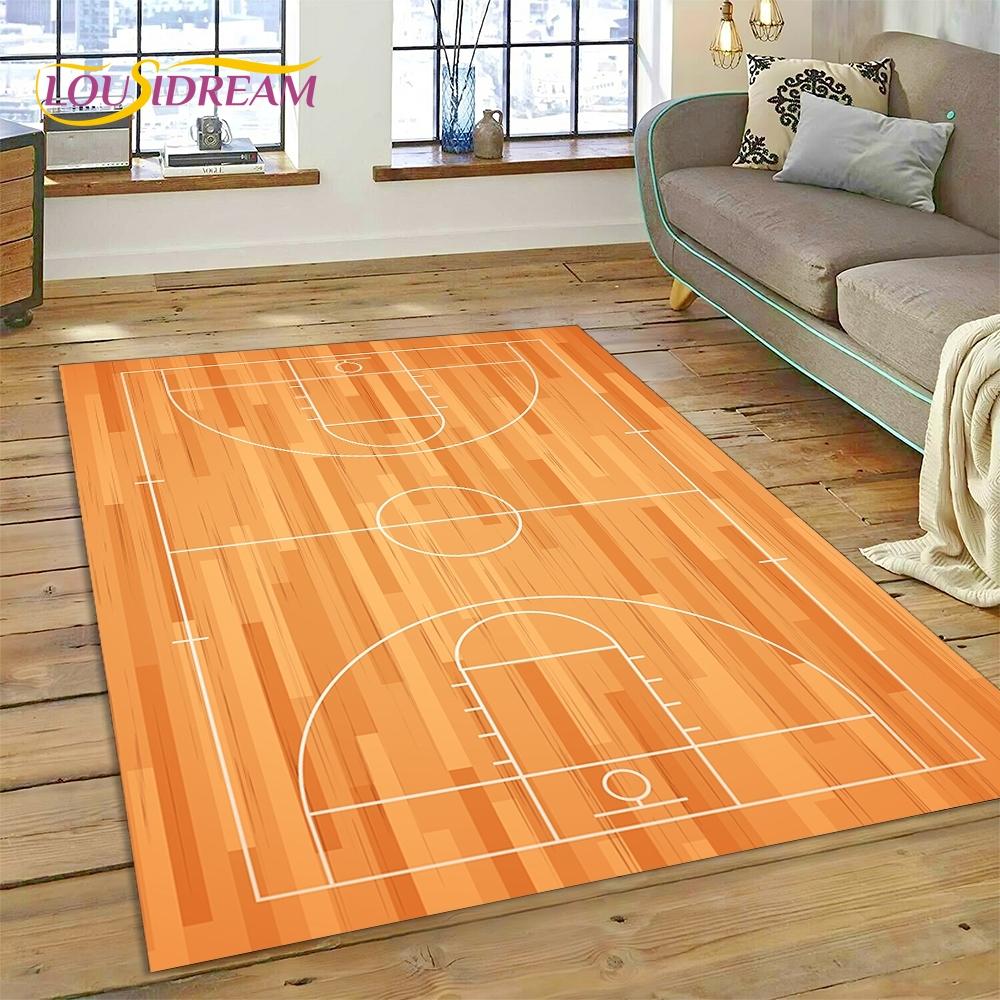 Poslední kreslený kobereček s rámem na basketbalové hřiště Koberec do obývacího pokoje Ložnice Domácí dekorace, Protiskluzová dekorace na Pohovku Dárky