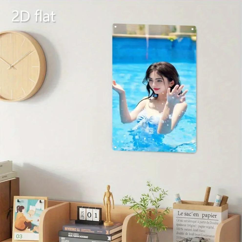 Brand Metal Wall Sign, Vintage Swimsuit Woman Tin Art, Durable Iron Decor for Home Bar Cafe, Modern Minimalist Gift Easy to Hang