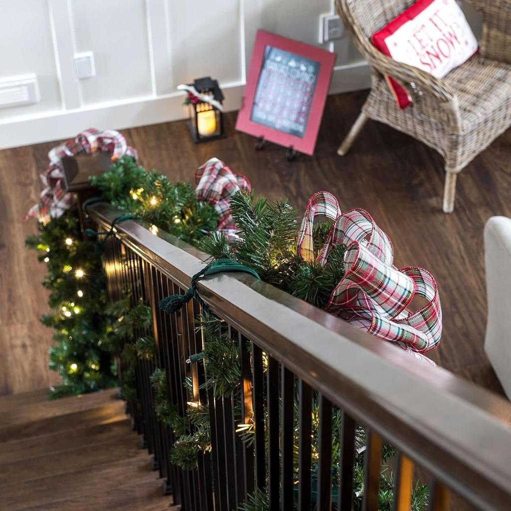holiday stair railing Garland Ties Reusable Padded Protective Hanger Indoor Home railing protection holiday garland ties
