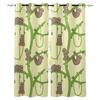 Watercolor Botanical Flowers And Raccoon Home Decor Window Curtains Bedroom Kitchen Curtain Panel Curtains for Living Room