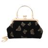 Luxury Velvet Evening Clutch Bag Women Bride Wedding Clutch Chain Vintage Shoulder Crossbody Bags Party Handbag Daily Use Purse