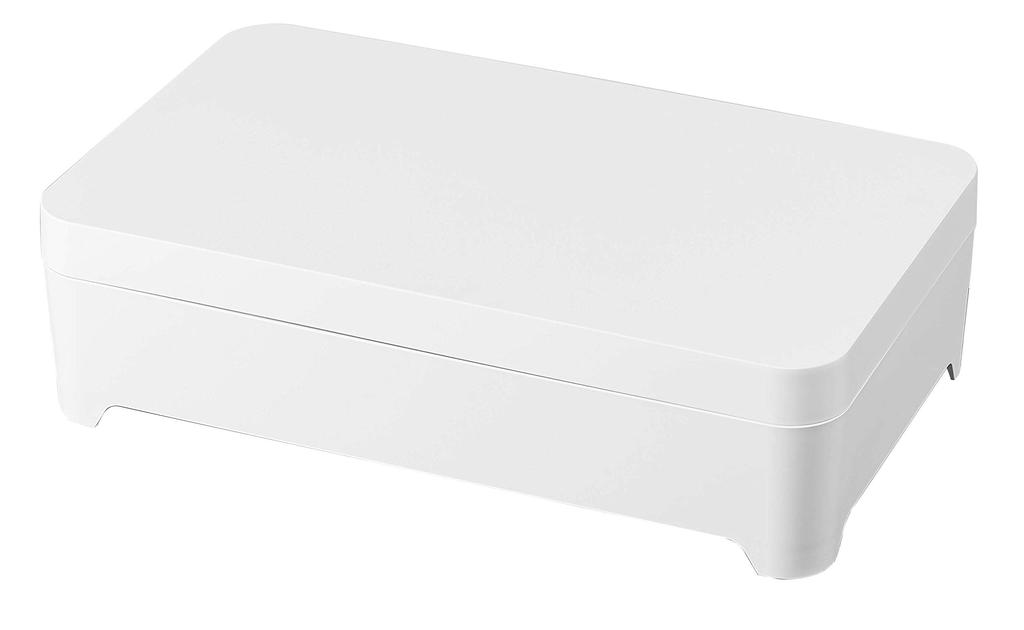 Yamazaki Jitsugyo 4911 Tabletop Draining Tray with Lid Tower Square White Approx. 42X25X11.5cm Tower Refrigerator Storage Convenient for Pots and