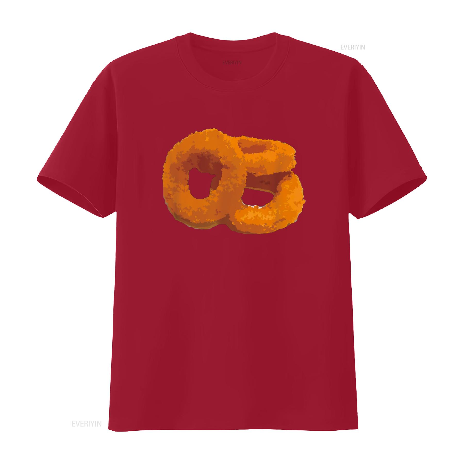 Onion Rings T Shirt Fried Crispy Flavored Appetizer vintage Washed graphic Comfortable homme Stylish Unisex Stretched Slightly S