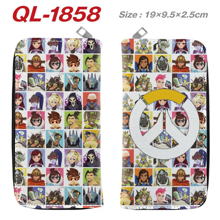Overwatch Full Color Zip Long Wallet Anime Cartoon Clutch Multi Card Purse Coin Bag 1pcs