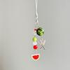 Cute Fruit Keychain Creative Summer Watermelon Pendant Key Chain Beaded Mobile Phone Anti-Lost Lanyard Bag Decorative Keyring
