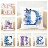 Creative Letters Floral Print Art Cushion Cover Linen Pillowcase Soft For Sofa Bed Home Room Decor