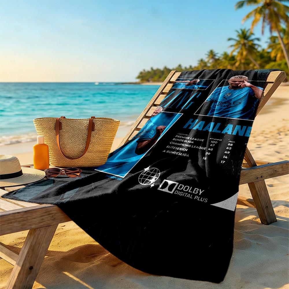 Haaland Beach Towel Super Soft Microfiber Quickdry Fabric Comfortable Lightweight Suitable for Swimming, Gym, Camping, Yoga Vacation