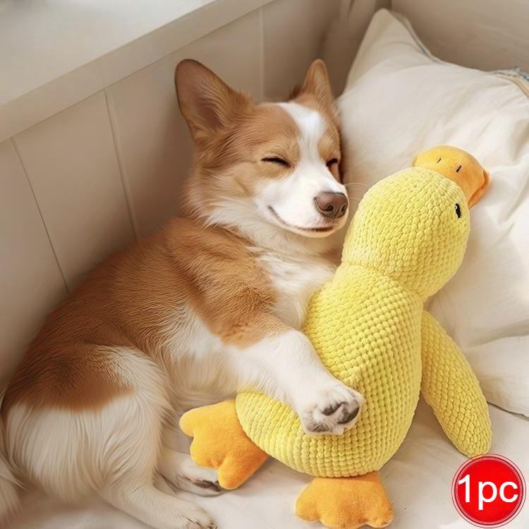 1pc Plush Duck Dog Chew Toy Suitable for Small Medium Large Dogs -Durable Teething Relief Chewable Duck for Play & Dental Health