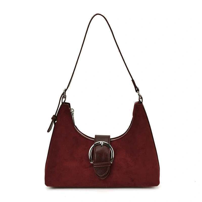 Women's Retro Suede Crossbody Bag - Versatile Autumn/Winter 2025 Single Shoulder Underarm Style