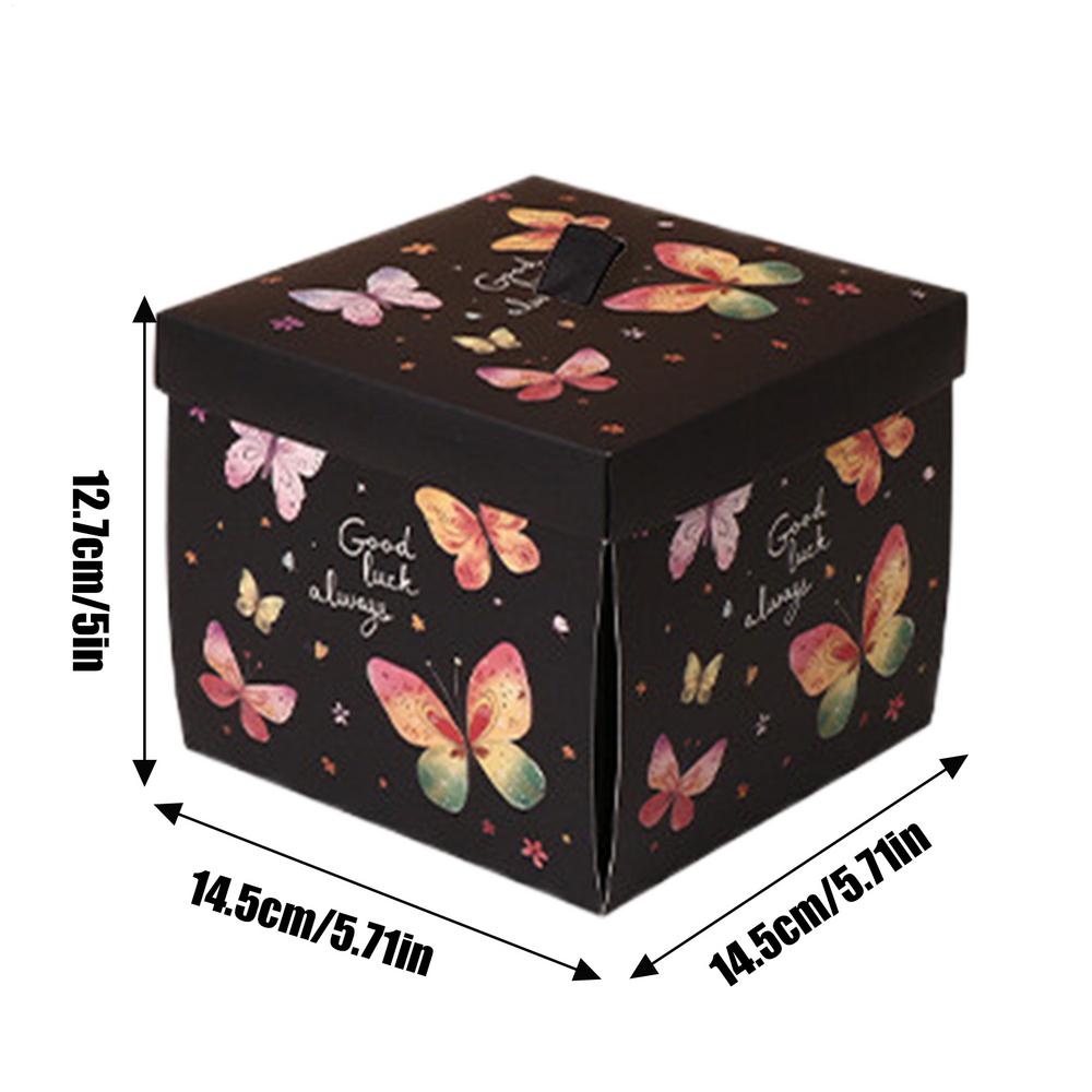 Exploding Birthday Box Unique Butterfly Parties Present Box Exploding Butterfly Birthday Box Delicate Surprise Birthday Box чёрный