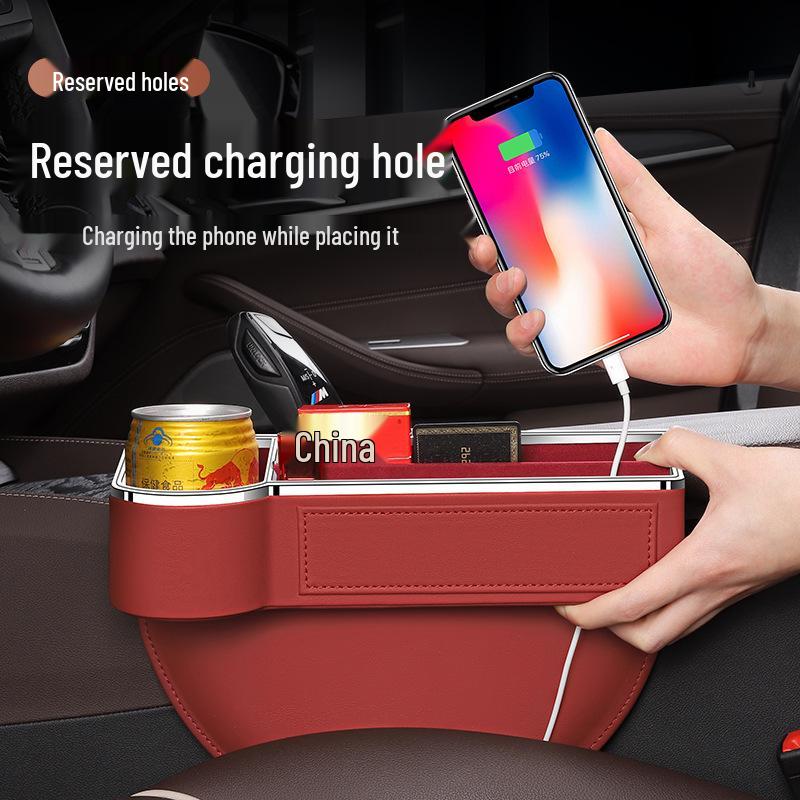 Leather Car Seat Gap Organizer and Cup Holder