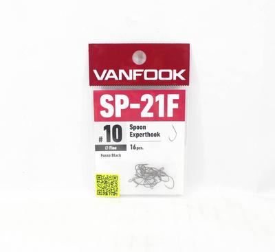 Vanfook SP-21F Cuchara Expert Anzuelo Fino Tamaño 10, 16/paquete Negro (8842)