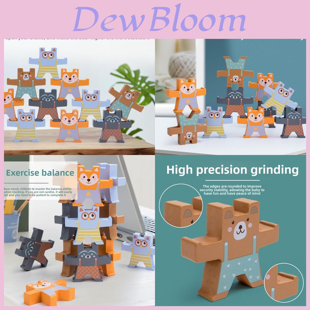 Wooden Bear Balance Stacking Toy For Kids Development And Hand Eye Coordination