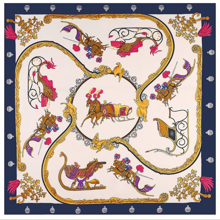 Silk Scarf Women Large Shawls Stoles Cashew Print Square Scarves Echarpes Foulards Femme Wrap Bandanas 130*130CM