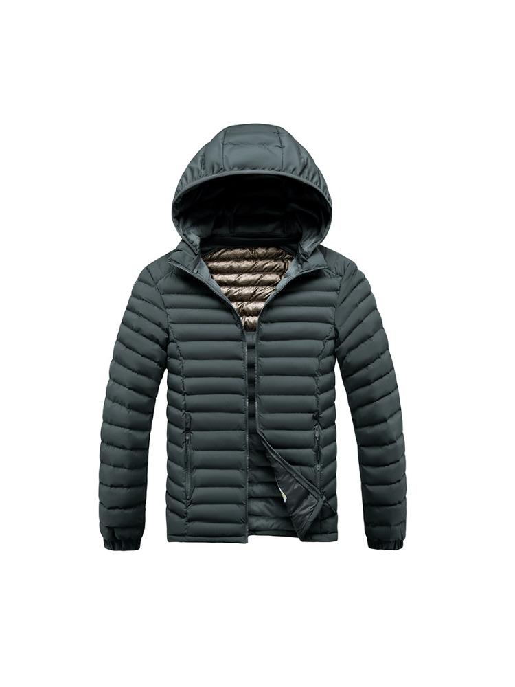 Service Cotton Jacket Men's Models Winter Solid Colour Removable Cap Slim Thickened Top Coat Comfortable and Versatile Jacket