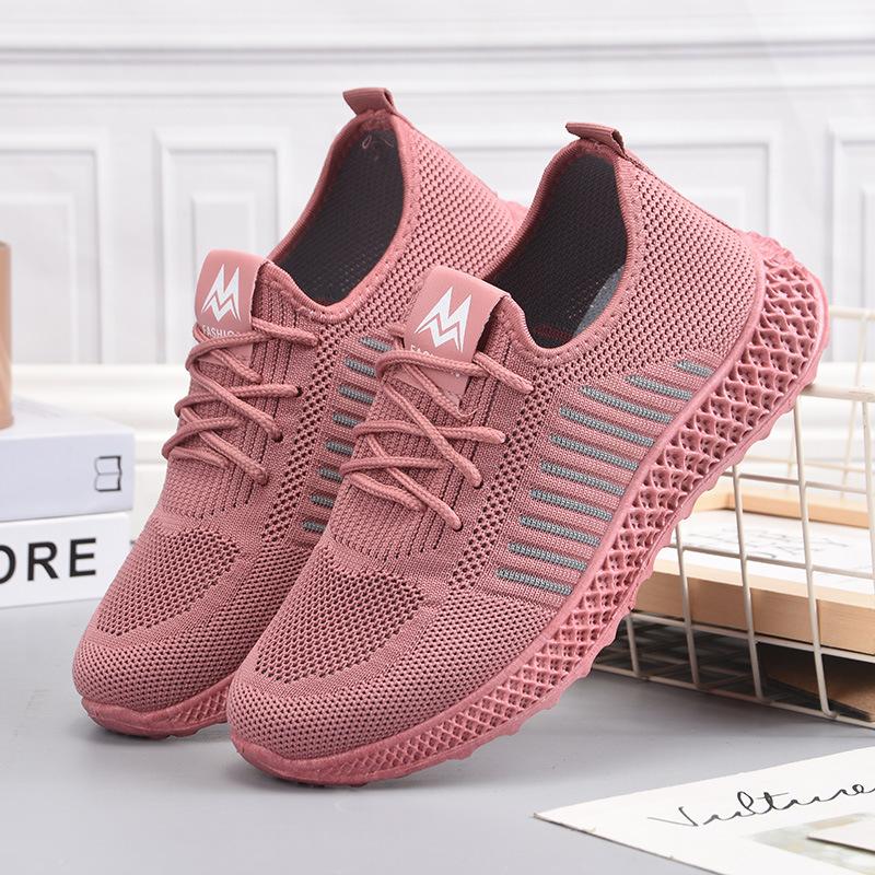 Fashion Shoes 2024 Fashion Women's Flats Casual Sport Shoes Women Slip On Soft Shoes Ladies Breathable Walking Mesh Platform Sneakers
