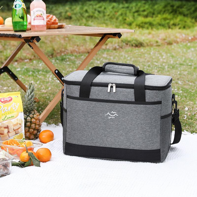 Large Capacity Insulated Square Lunch Bag with Thickened Oxford Cloth and Aluminum Foil