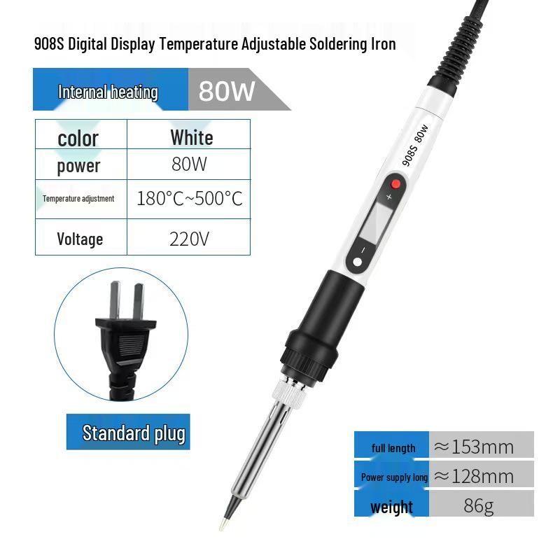 Handheld 80W Electric Soldering Iron with Digital Display - Internal Heating