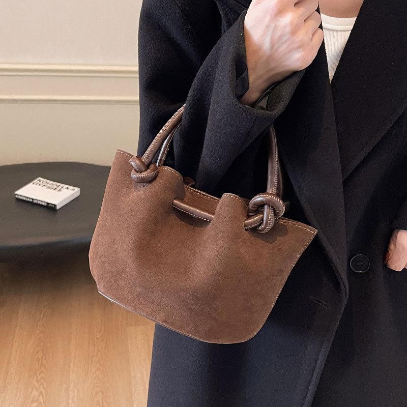 Wholesale Niche Leopard Print Bag Women's 2025 New Autumn and Winter Versatile Messenger Bag Suede Portable Bucket Bag