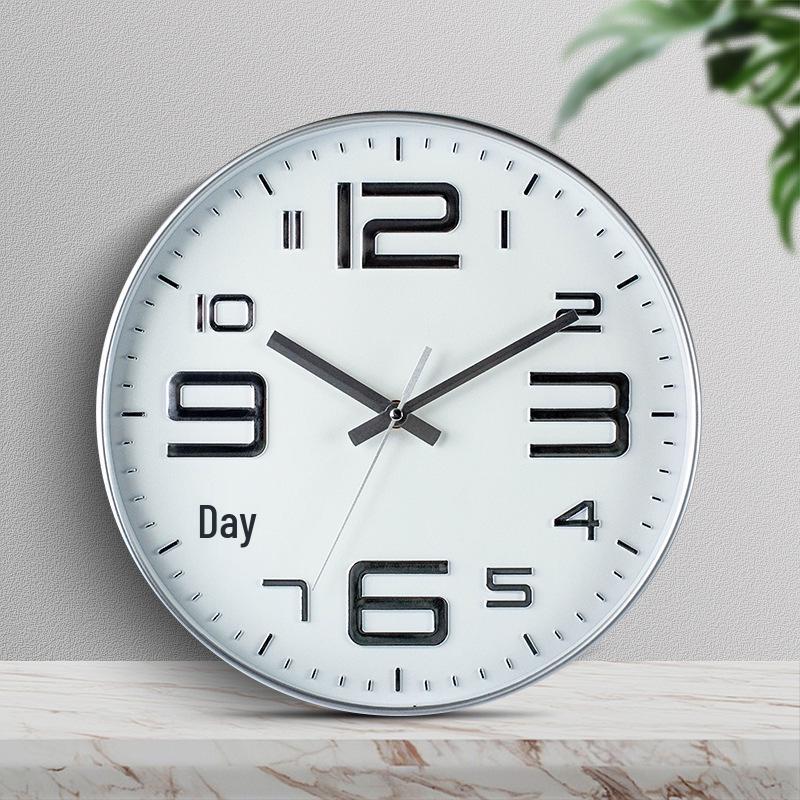 30cm Quartz Silent Wall Clock for Living Room - Creative, Wall-Mounted Design