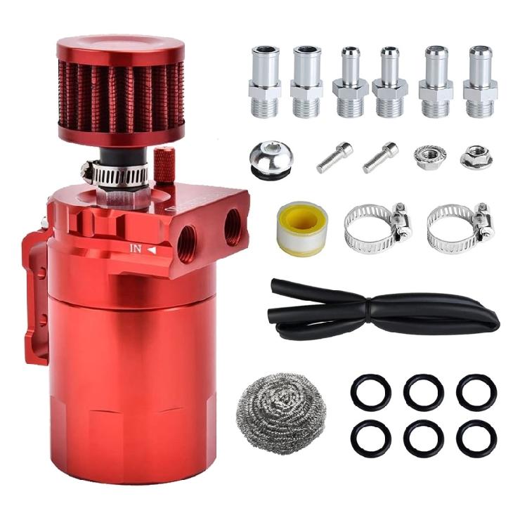 

Універсальні алюмінієві маслозбірні баки з перегородками, 2-поршневий резервуар зі зливними клапанами, циліндри для вентиляції, фільтр червоний