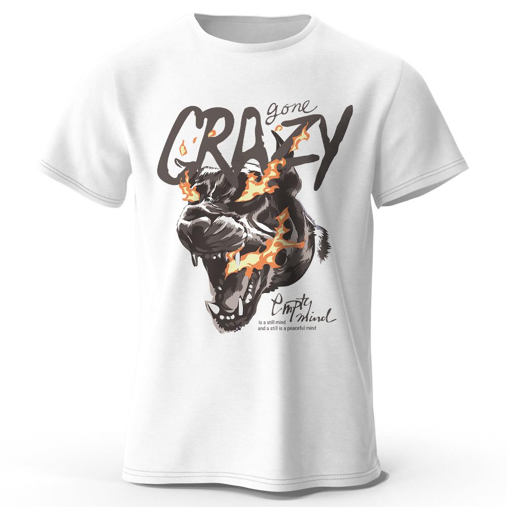 Home Comfort Tiger Printed 100% Cotton T-Shirt, Lightweight Round Neck Short Sleeve Tee, Unisex Relaxed Fit