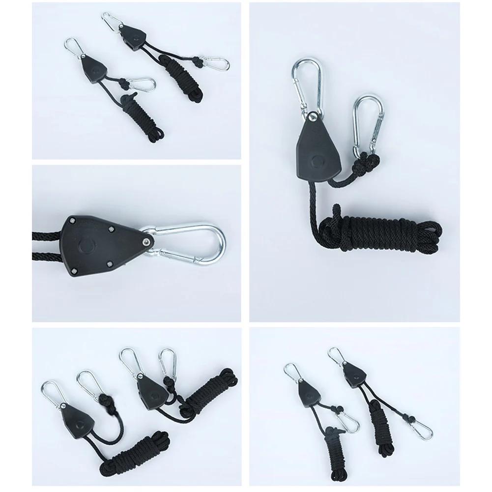 1/2/4/6/8/10/12/14/16pcs Hanger Pulley Ratchets Kayak Rope 1/8 Lift Pulley Rope Pulley 1.6M Lock Tie Down Strap Sky Curtain Tent