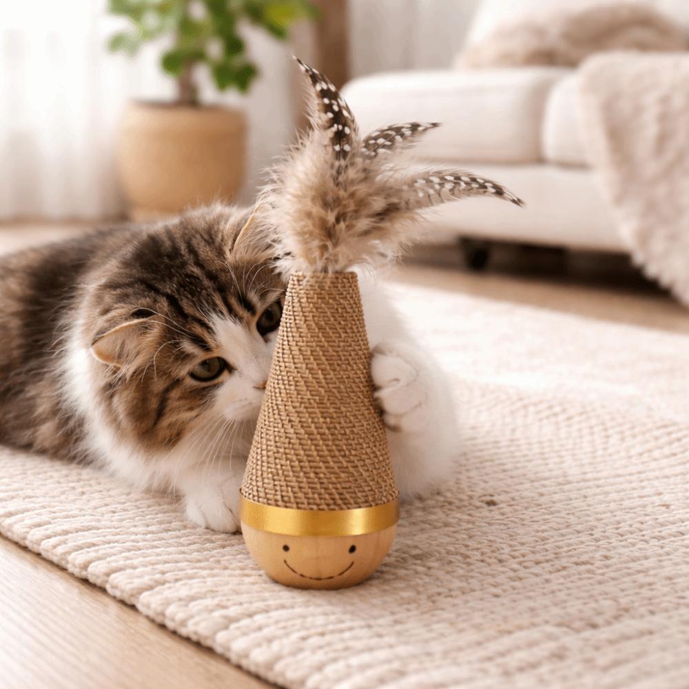 Wear-Resistant Cat Tumbler Wobbler Toys Bite-Resistant Cat Teaser Toy  Indoor Play