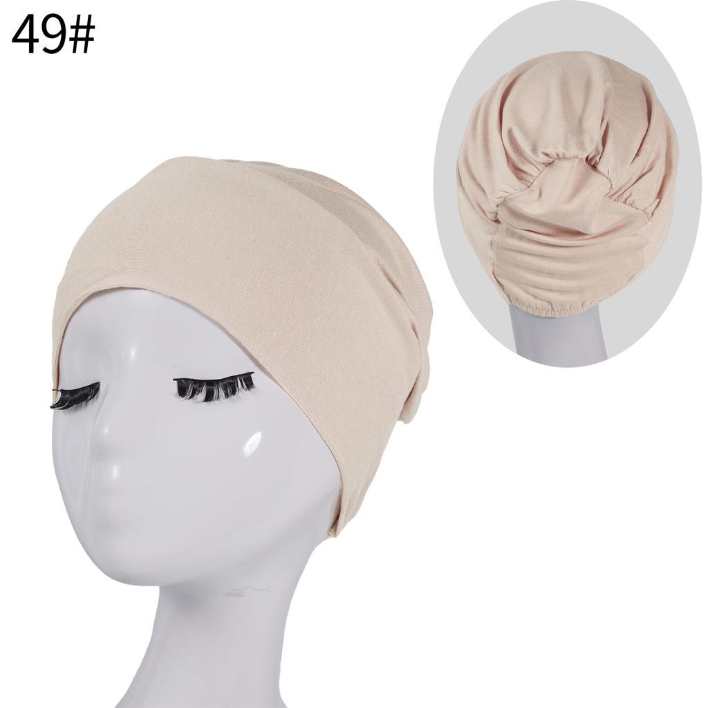 Silk Cotton Headscarf Cap With Elastic Fit For Casual Daily Wear
