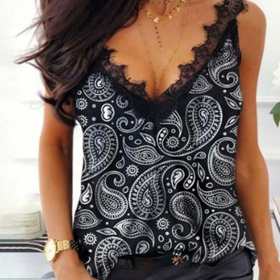 

Ladies Top Sleeveless Summer Backless Splicing Design Blouse Pullover