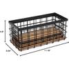 TIEYIPIN Farmhouse Decor Metal Wire Storage Baskets, Wood Base Containers Organizing Basket Caddy Bin for Kitchen Cabinets, Bathroom, Pantry, Garage,