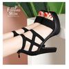 Mode Damen Sommer High Heel Sandalen Mode Offene Zehen Dicke Sohle Römerschuhe Reißverschluss hinten
