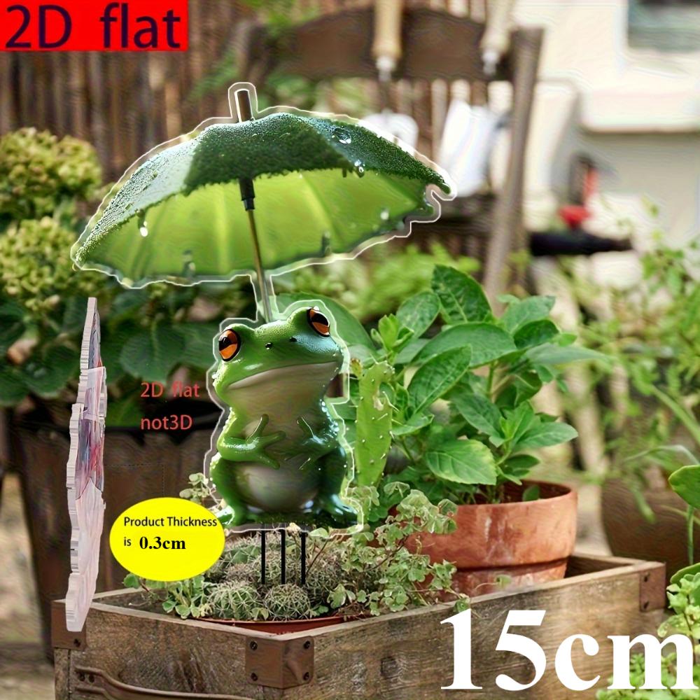 Cute Frog, 2D Flat Acrylic, Decorative Floor Plugs, Suitable for Lawns, Potted Plants, Gardens, Garden Landscaping, Christmas, Halloween