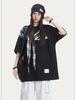 American Trendy Women's Cotton Bow Patch Short-Sleeve Loose T-Shirt - Niche Summer Round Neck Design.