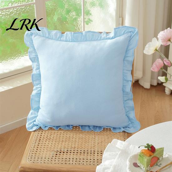 Federe Cuscino Cotone Stile Rustico, Copricuscino Decorativo con Volant, Fantasia a Quadri con Bordo Arricciato, 18x18 Federe Minimaliste Moderne, 20x12 Copricuscino Decorativo