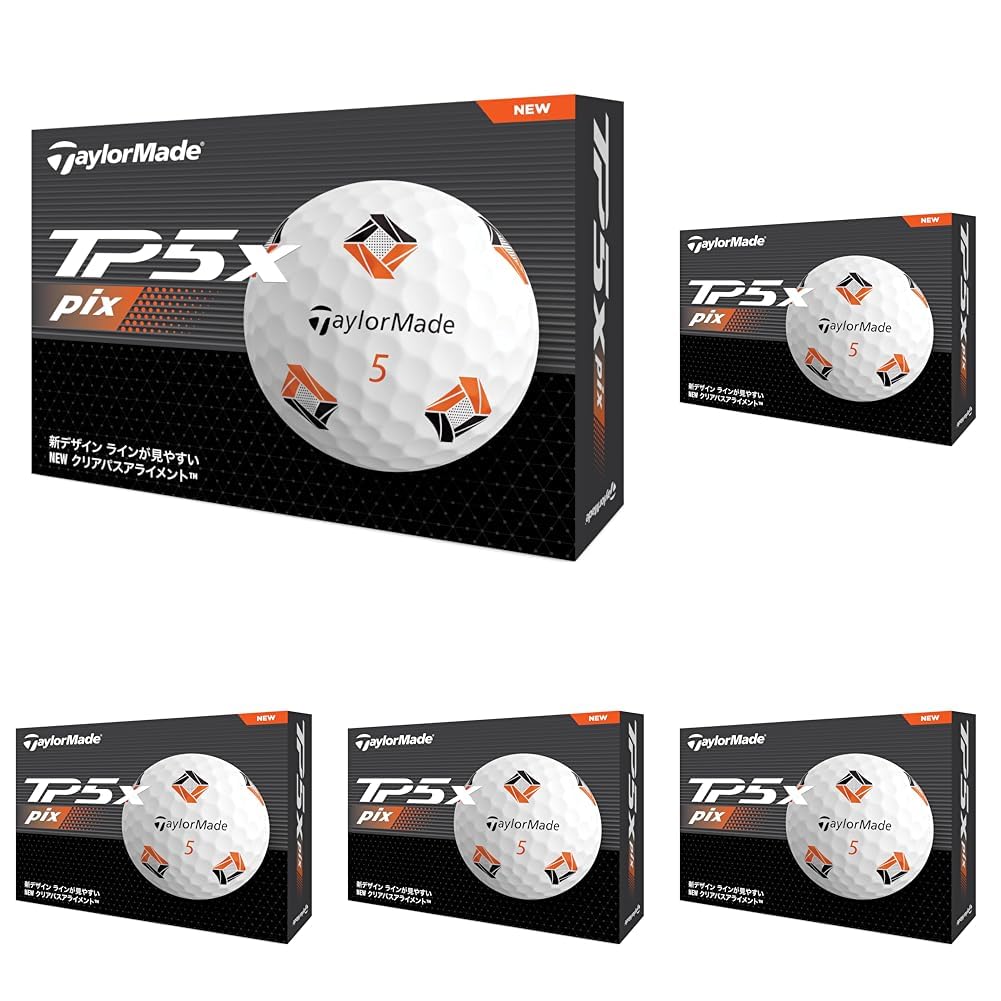 

TaylorMade TP5x Pix Series 2024 Гольф Мячи 1 Дюжина, (12 Шариков) (х 5)