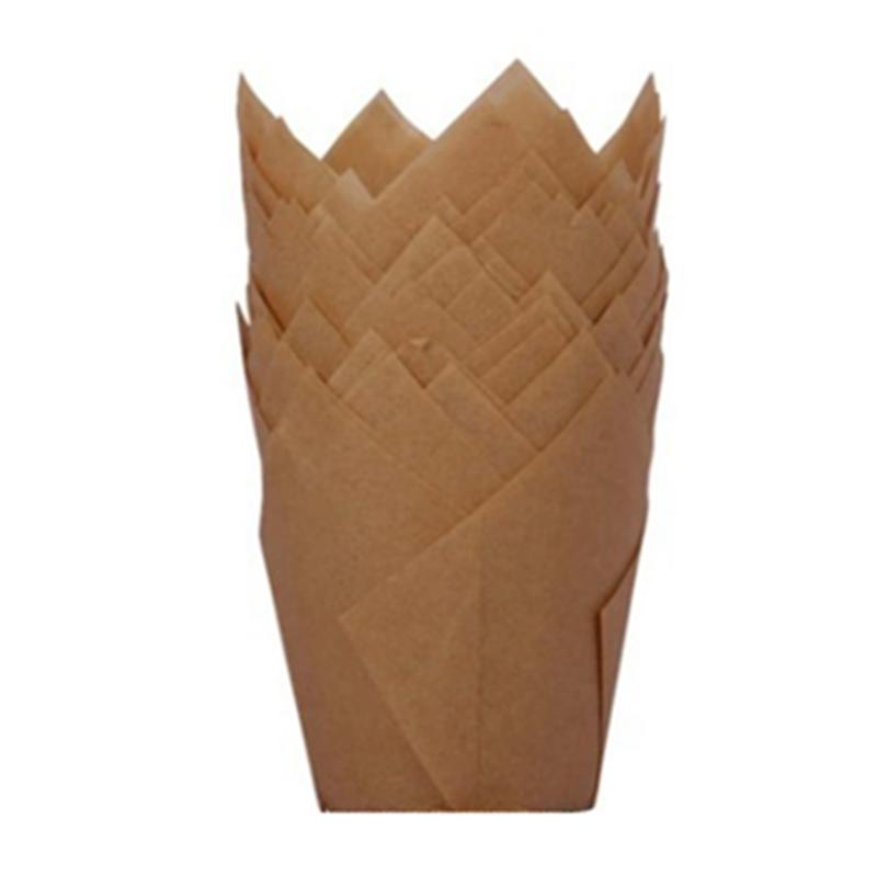 

200-Piece Tulip Cupcake Liners, Brown Baking Cups for Party Wedding, Non-Stick Muffin Wrappers Kitchen