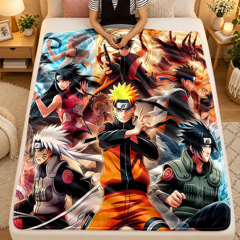 Flannel BlanketNaruto Warm Soft Throw Blanket for Indoor Sofa Bed Living Room Use