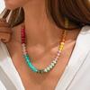 Collier Choker en Perles Acryliques Bohème Bijou de Cou Mode Chaîne Clavicule Perles Cadeau