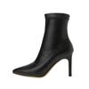 Short Boots Women's Spring and Autumn Single Boots Pointed Skinny Coarse Heel White High Heels Winter High Heel Boots French Boots