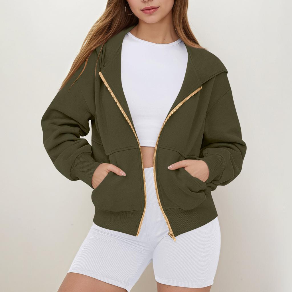 Women's Stylish Lightweight Long-sleeved Outerwear With Pockets, Preppy Casual Cardigan