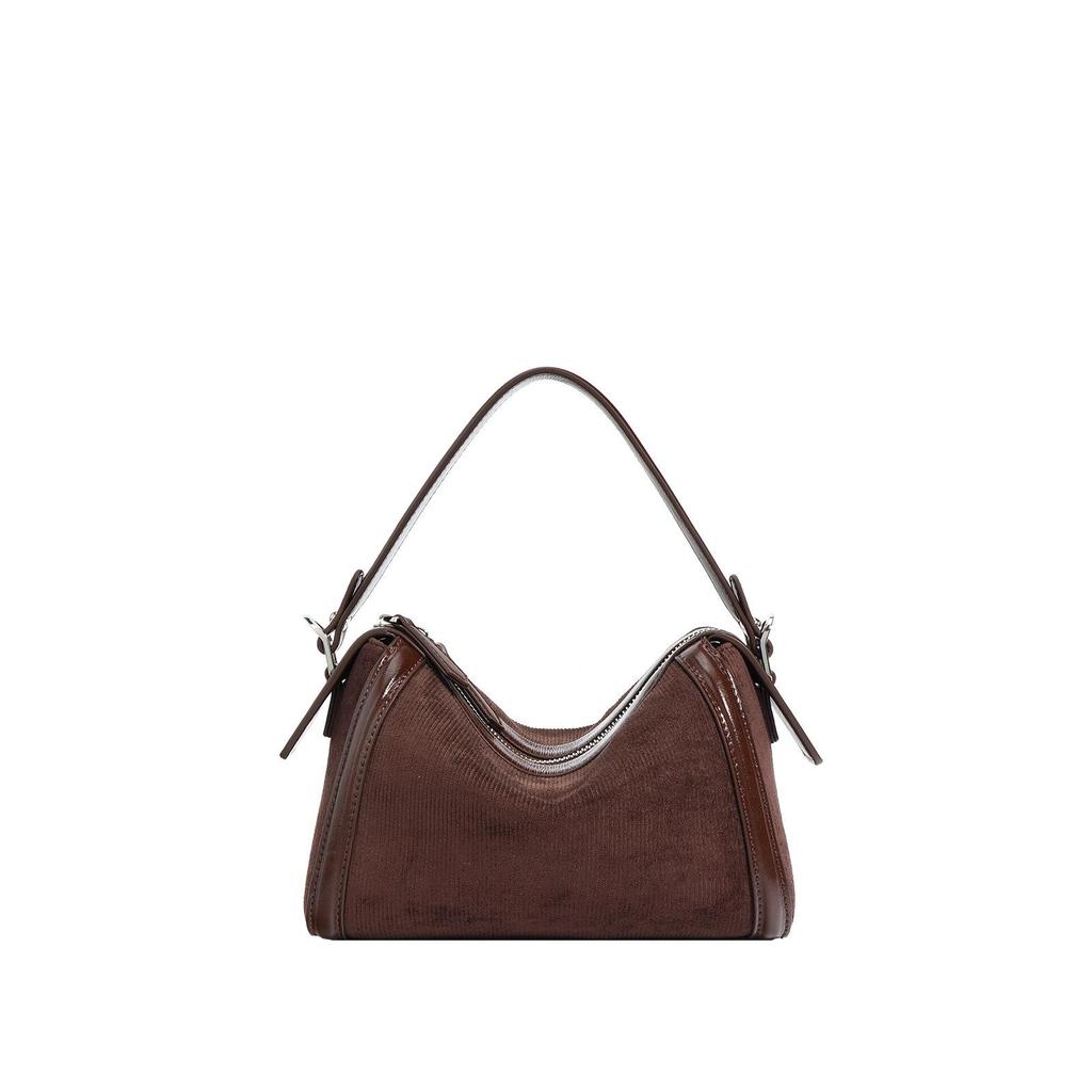 2025 Simple Textured Cowhide Boston Crossbody Bag with Niche Design